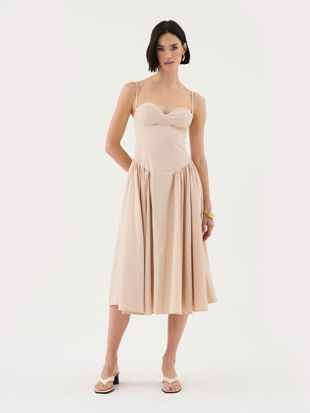 Sweetheart Neck Strappy Stone Midi Corset Dress