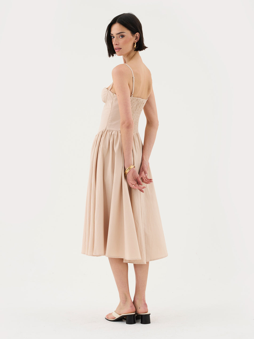 Sweetheart Neck Strappy Stone Midi Corset Dress