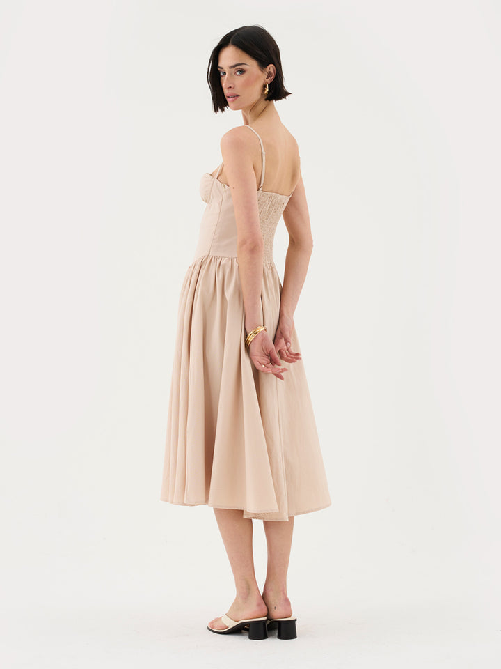 Sweetheart Neck Strappy Stone Midi Corset Dress