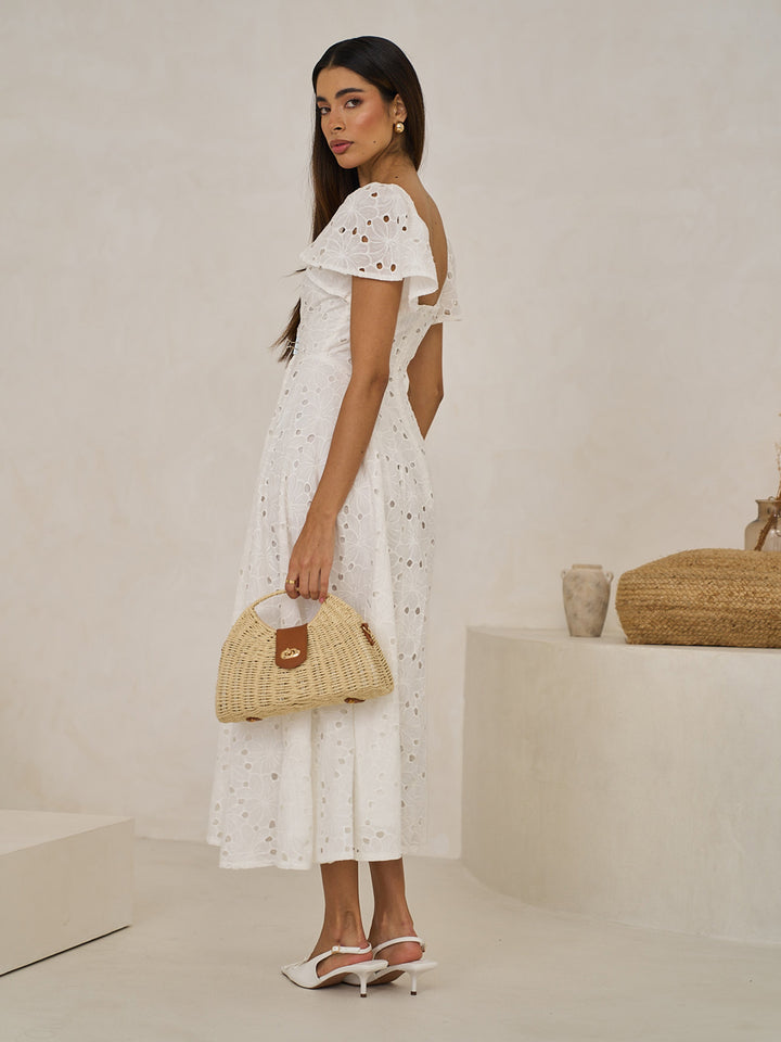 BRODERIE MIDI DRESS