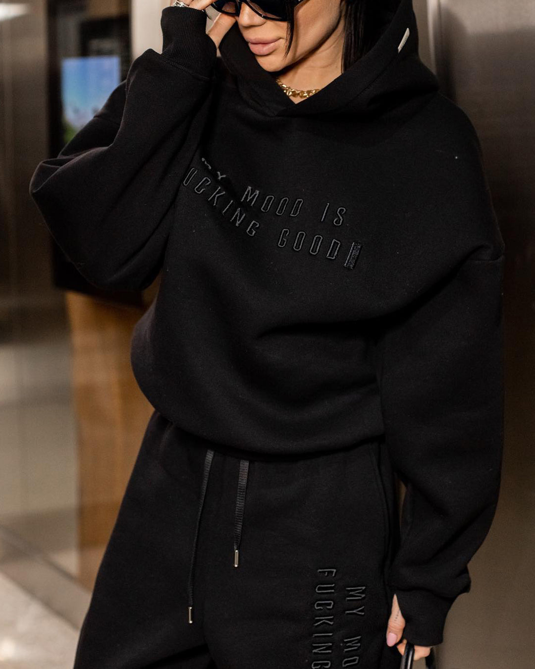 "MY MOOD IS FUCKING GOOD" Street Fashion Casual Set