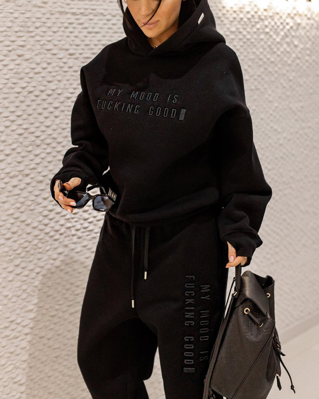 "MY MOOD IS FUCKING GOOD" Street Fashion Casual Set
