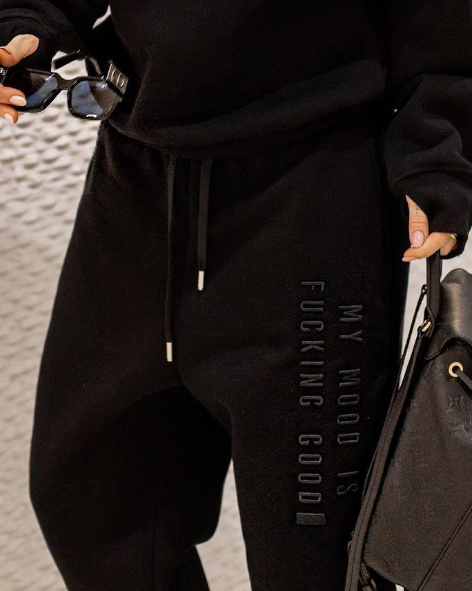 "MY MOOD IS FUCKING GOOD" Street Fashion Casual Set