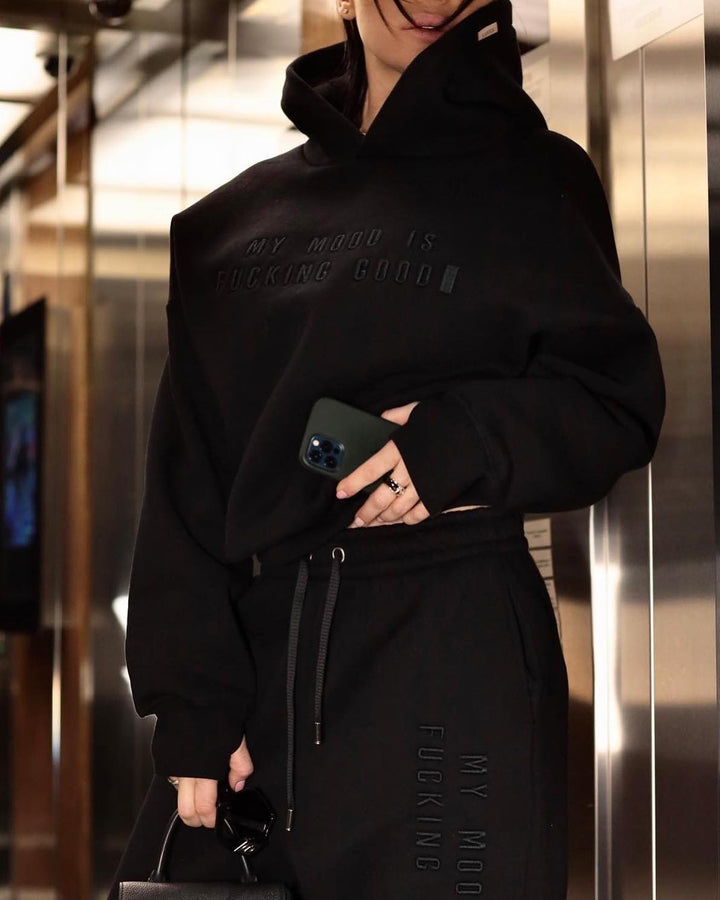"MY MOOD IS FUCKING GOOD" Street Fashion Casual Set