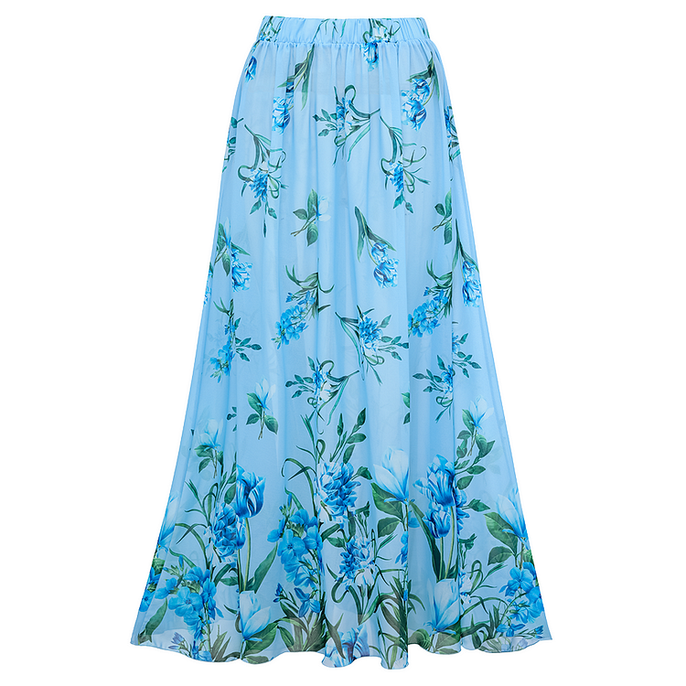 Bowknot Floral Printed One Piece Swimsuit and Skirt (Two Ways to Wear)