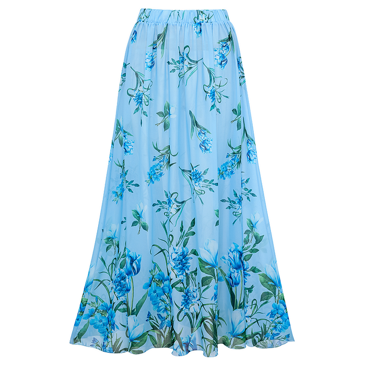 Bowknot Floral Printed One Piece Swimsuit and Skirt (Two Ways to Wear)