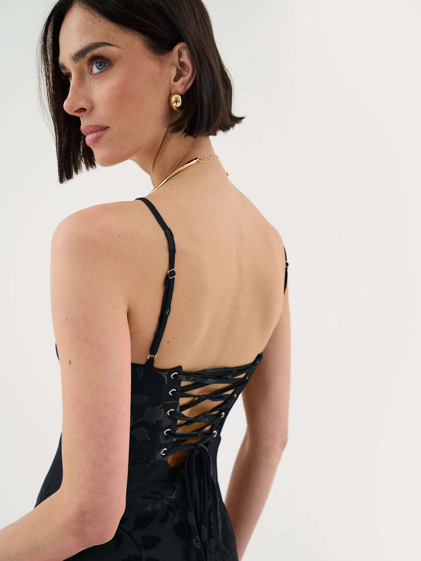 Strappy Floral Burnout Maxi Dress In Black