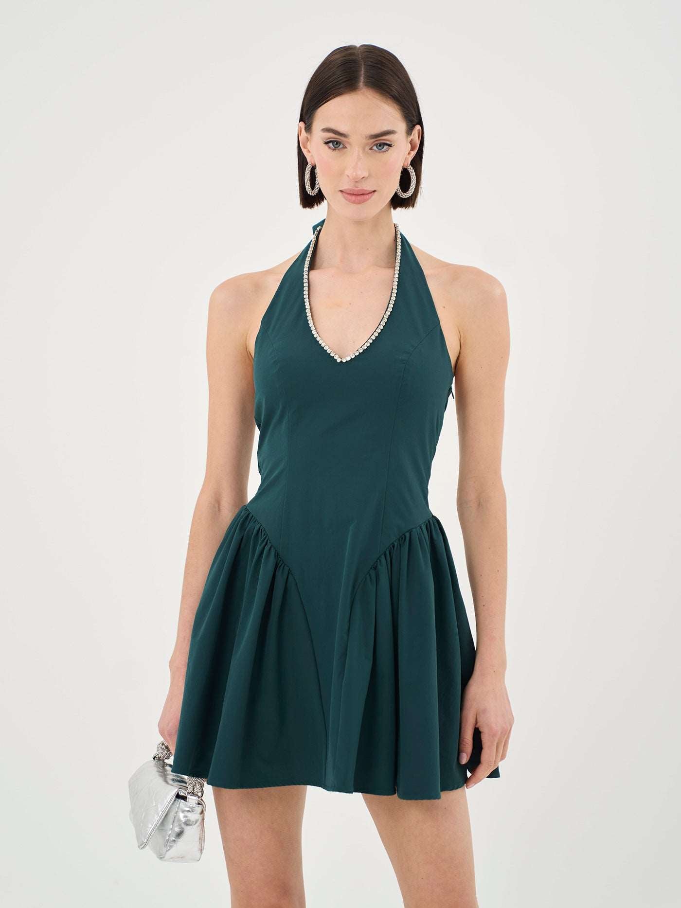 satin asymmetrical mini dress Duchess Satin Mini Dress Ivory / 16
