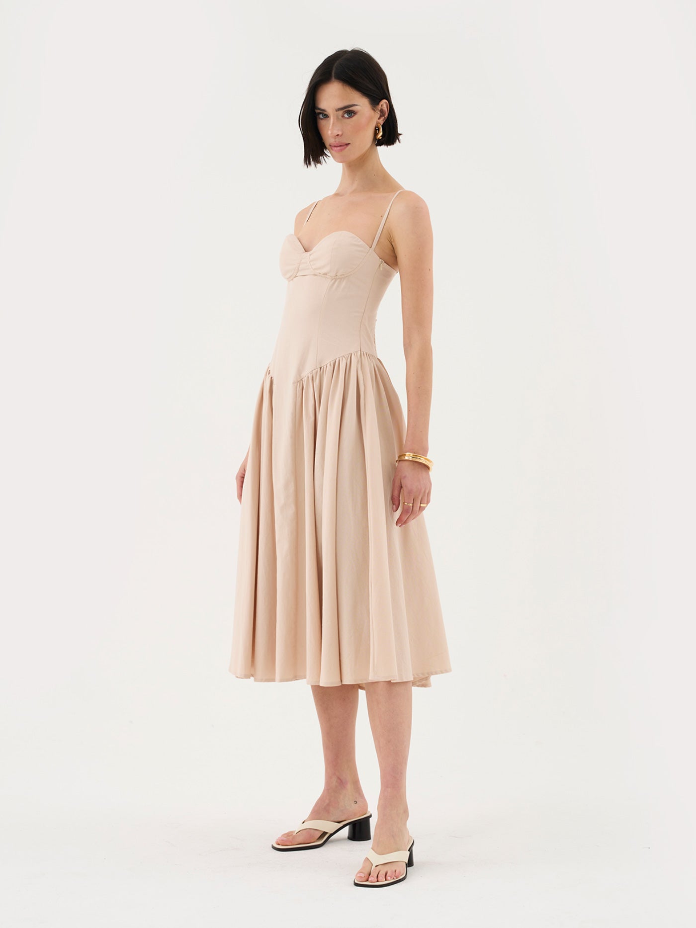 Sweetheart Neck Strappy Stone Midi Corset Dress