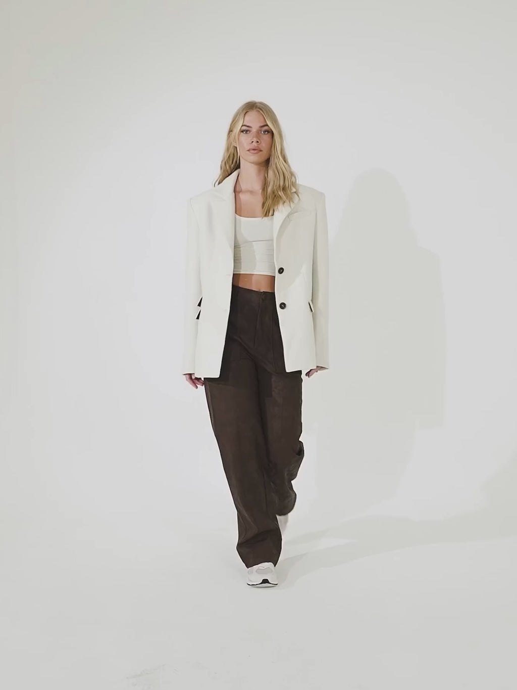 Single Breasted Blazer - Cream